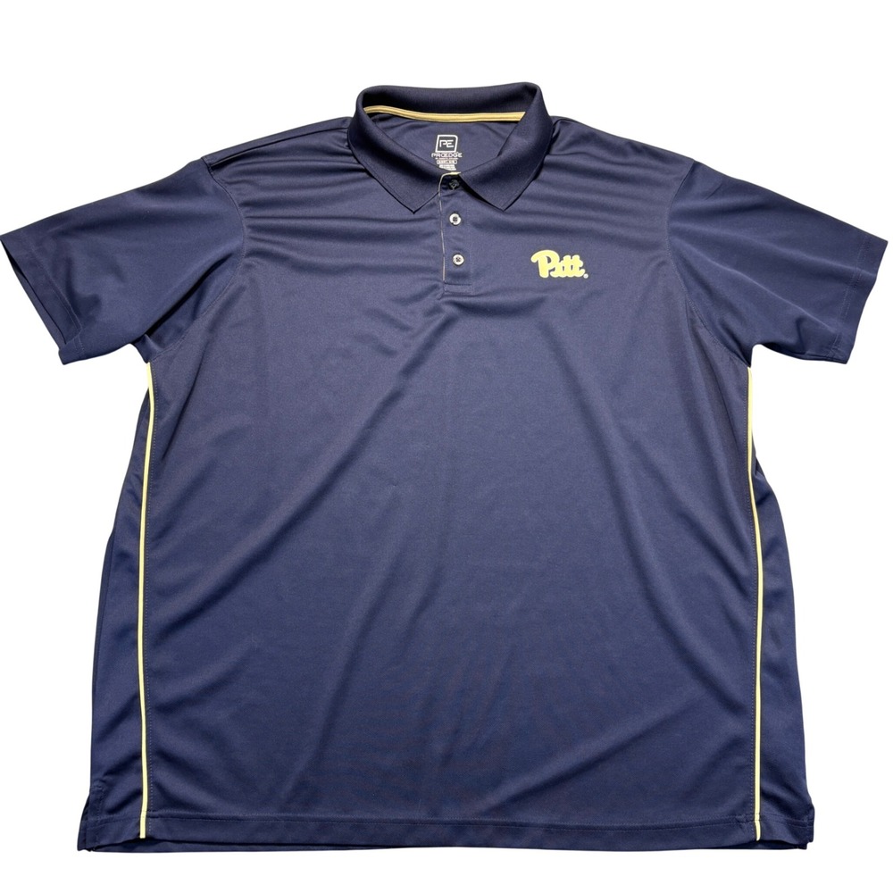 Pro edge Pitt Panthers Mens 3XL Navy Blue Short Sleeve Performance Polo Shirt